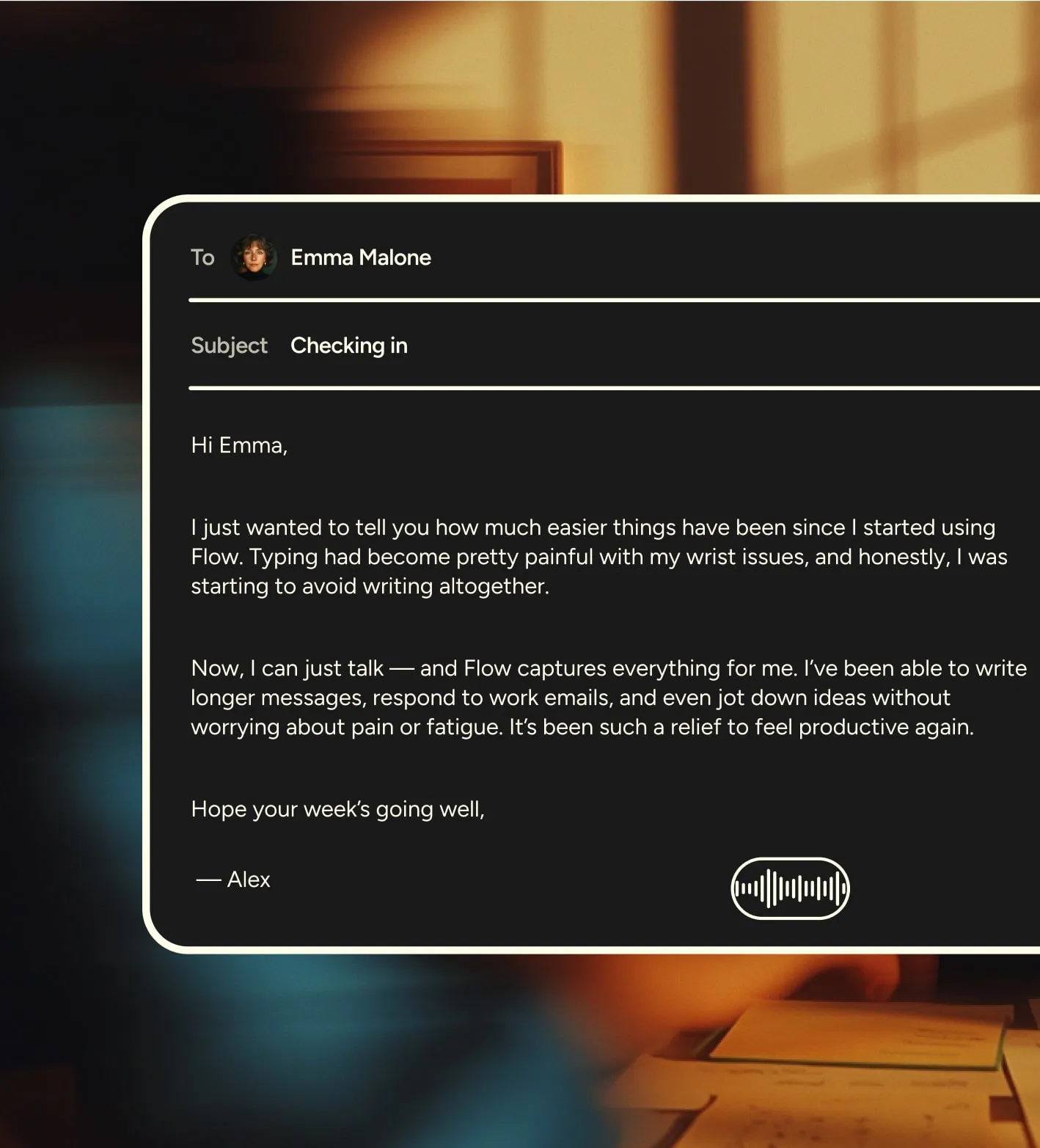 Emma email example