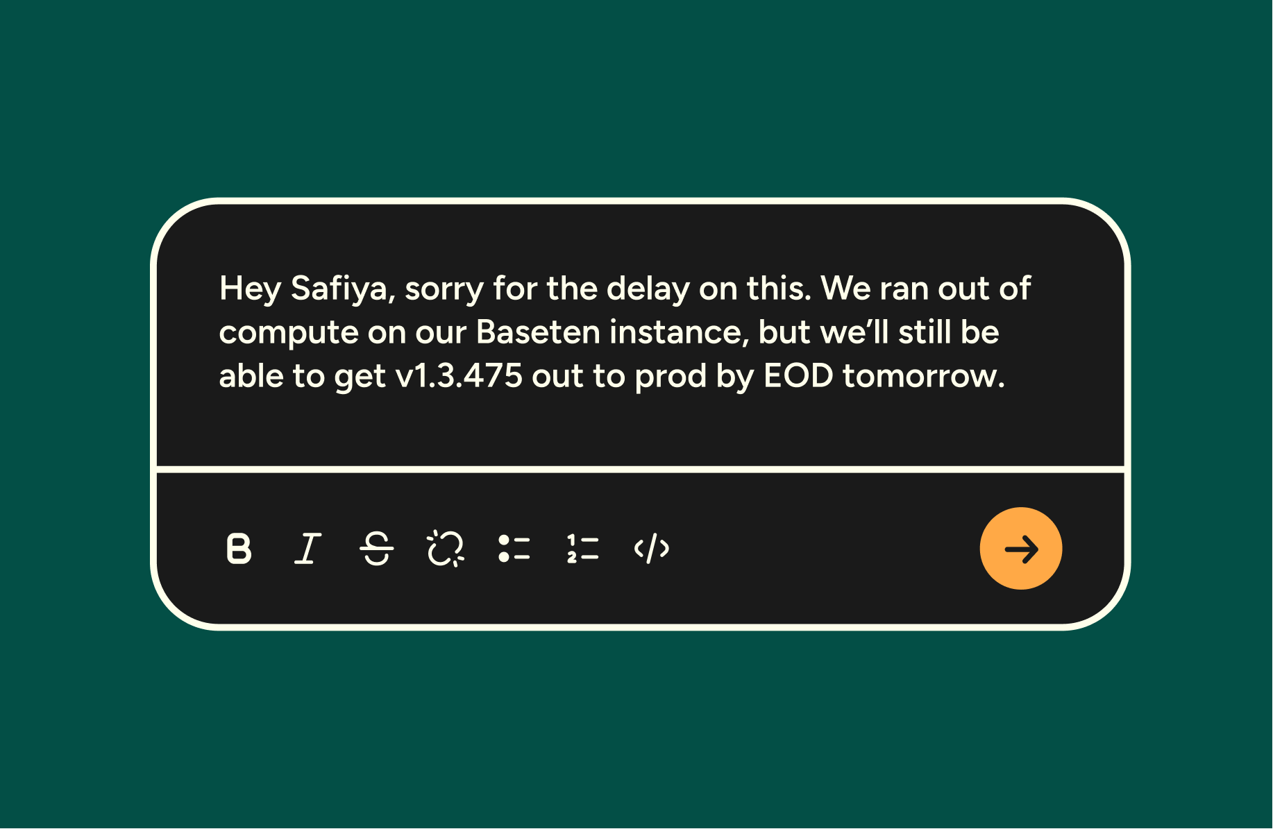 Text message from Safiya about ReMote